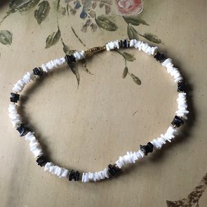 NWOT Unisex Pooka Bead, Black & White Necklace.